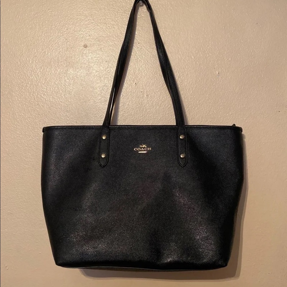 Coach black tote bag